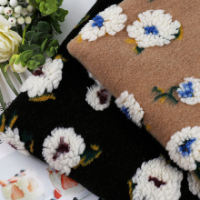 呢子提花反吹风羊羔毛绒布 童装毛毯外套 费尔岛美拉德花朵绒布