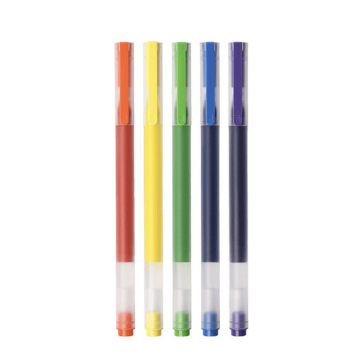 Xiaomi Juneng writes colorful gel pens. Five-color 5-pack large-capacity bullet pens for students to take exams.