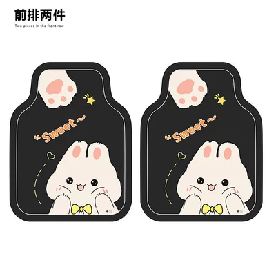 Car Carpet – easy to clean, detachable, and cartoon-themed - sweet-little-bunny-front-row-two-piece-set-diatom-mud