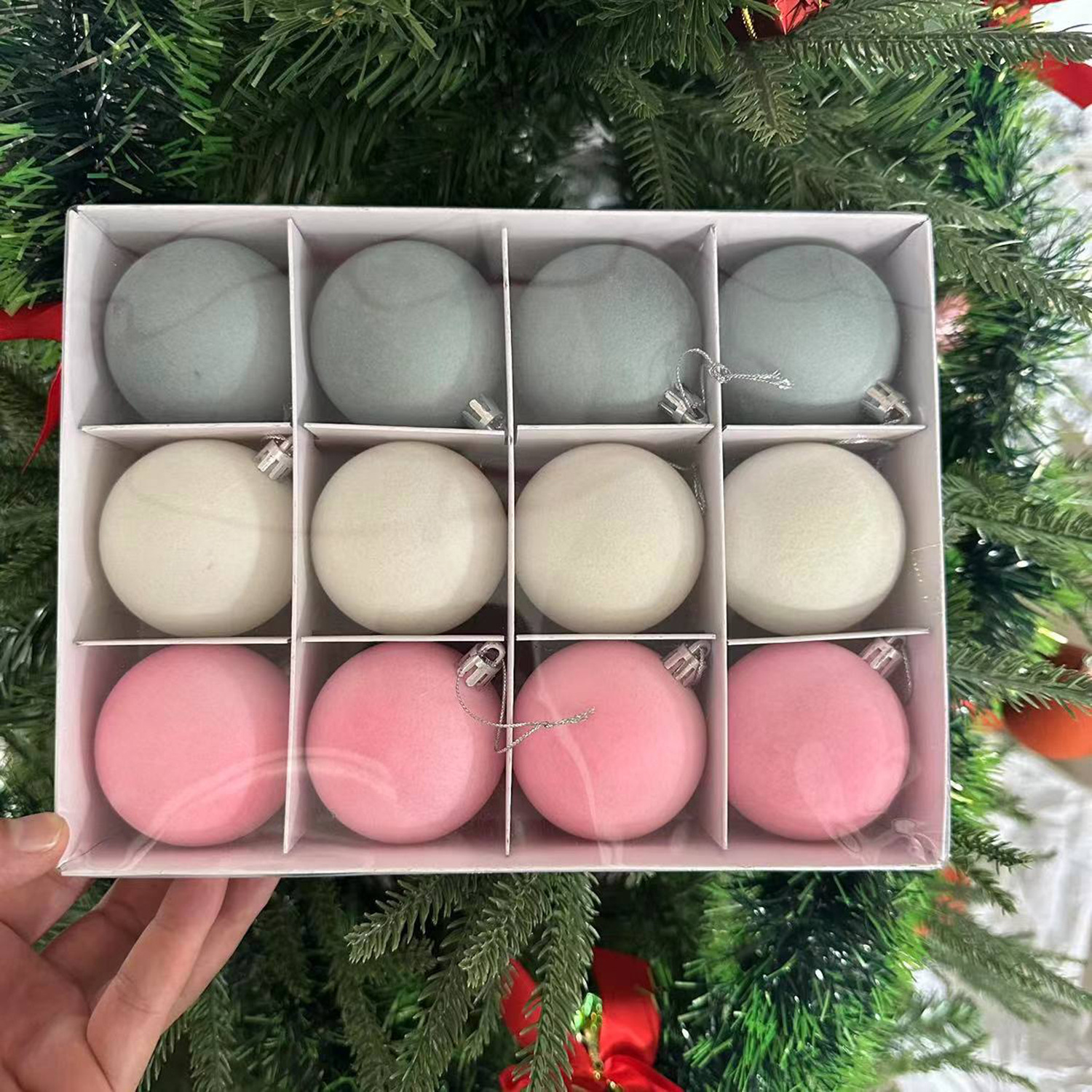 Bolas de Navidad 12 / en rosa plateado