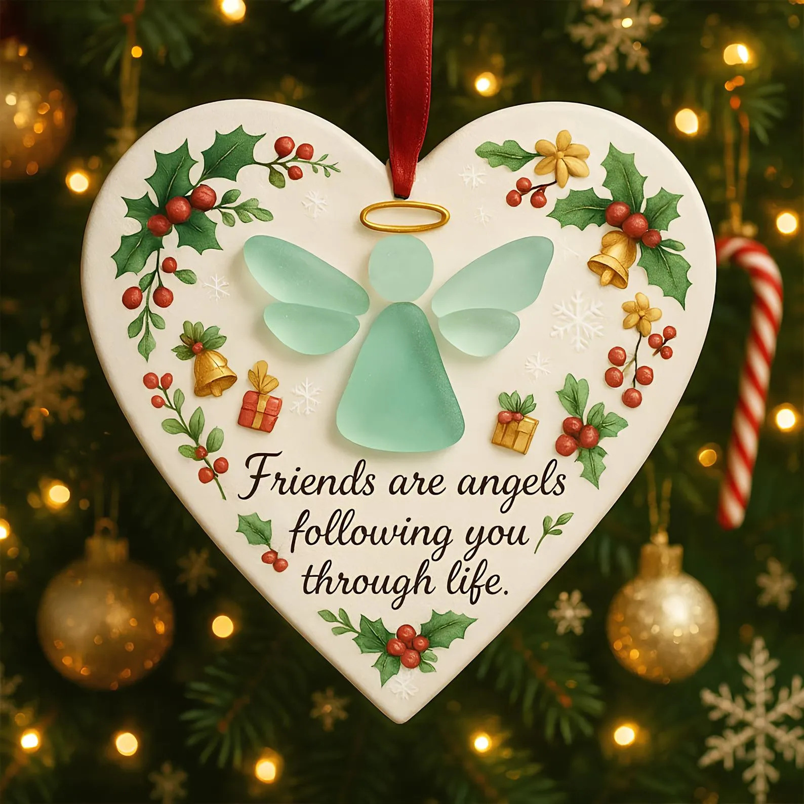Nuevos productos transfronterizos de fondo blanco plano amistad de Navidad acrílico decoración de automóviles colgante amor Santa colgante