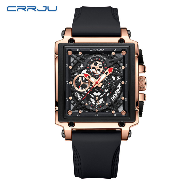 CRRJU/Kakun 2312 Nuevo reloj de hombre de cinturón simple personalidad de negocios multifuncional Calendario de hombre image 9