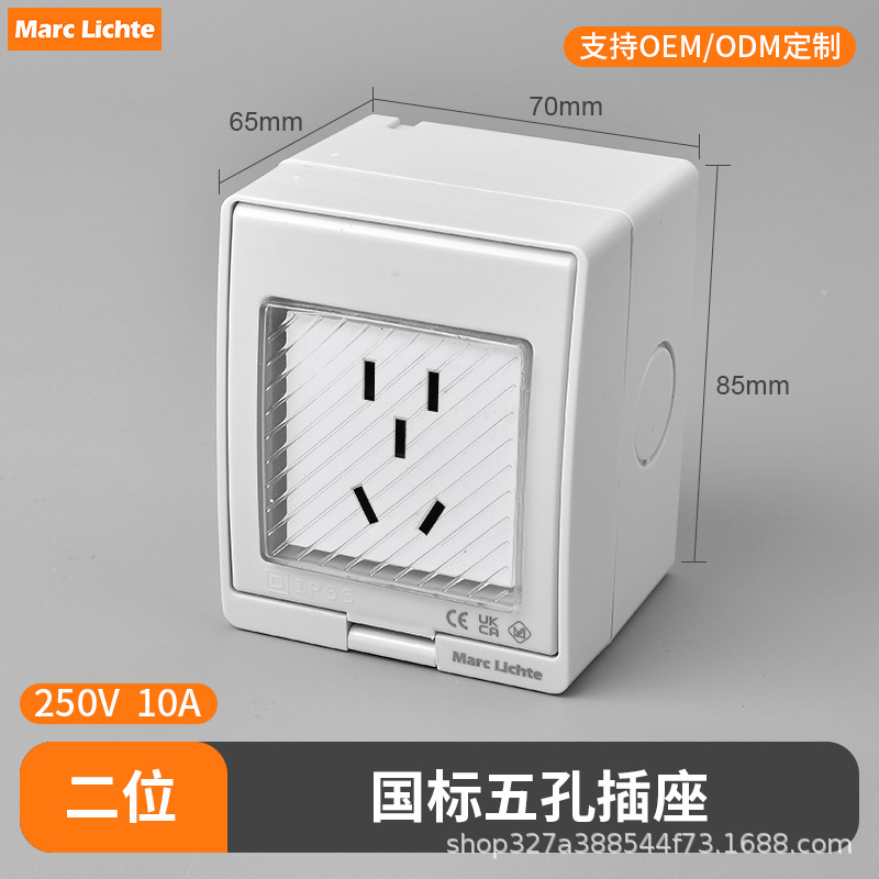 IP55 enchufe de interruptor impermeable abierto estándar nacional multifuncional de tres agujeros estándar europeo no estándar caja de enchufe de interruptor image 15