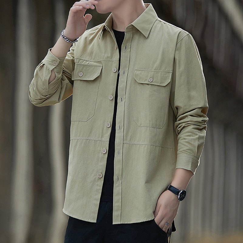 Encuentre camisas personalizadas de fábrica para hombres, primavera y verano, retro americano, negocios, ocio, algodón, sentido de alta gama, estilo de Hong Kong