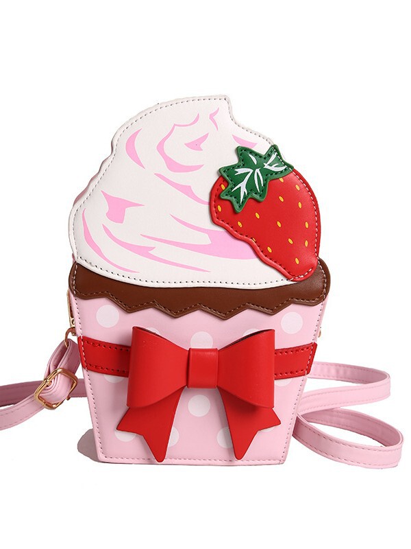 国境を越えてかわいいいちごケーキバッグ蝶ネクタイ手作り女性バッグ洋気かわいいプリンセスバッグファッションシングルショルダーバッグ|undefined