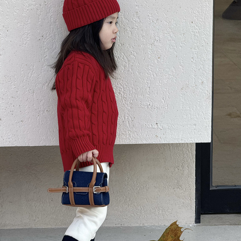 Moda coreana popular para niños y niñas bolsas de hombro de color sólido mini bolsas de mano para bebés 2026 nuevo patrón de leopardo bolsas para niños