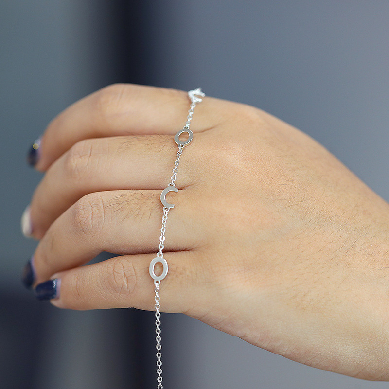 European and American style s925 silver letter ins couple bracelet name bracelet Net Red Cross-border hot selling jewelry accessories jewelry