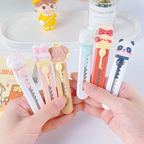 Creative cartoon style utility knife for express delivery and unpacking, small knife for office art, special knife for express delivery and unpacking
