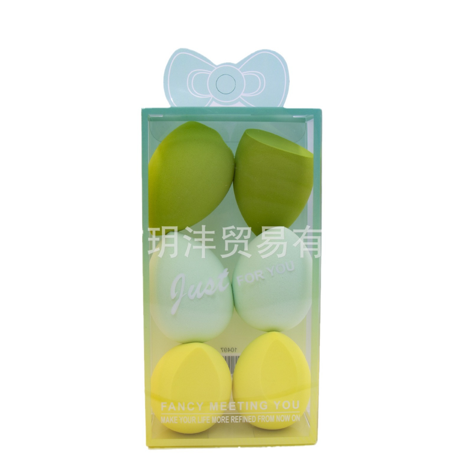Spot impresión en color transfronteriza en caja maquillaje de belleza huevo maquillaje esponja huevo huevo seco y húmedo doble uso venta al por mayor de una pieza