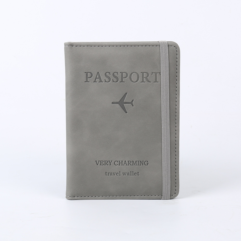 Clip de pasaporte de PU de punto caliente transfronterizo RFID paquete de tarjeta de oro rosa cubierta de visa de turista almacenamiento multicapa de alta calidad y bajo precio