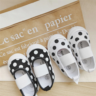 Korean Children's Wave Point Canvas Shoes Girls' Square Mouth Soft Bottom Baby's Shoes Spring and Summer Women's Shoes