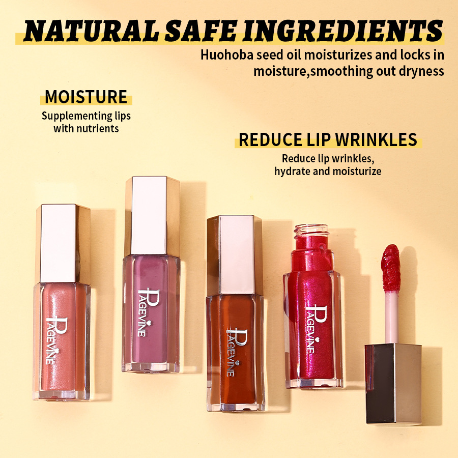 Cross-border PAGE VINE nuevo esmalte de labios de flujo, esmalte de labios de color acuoso, lápiz labial caliente, lápiz labial de miel
