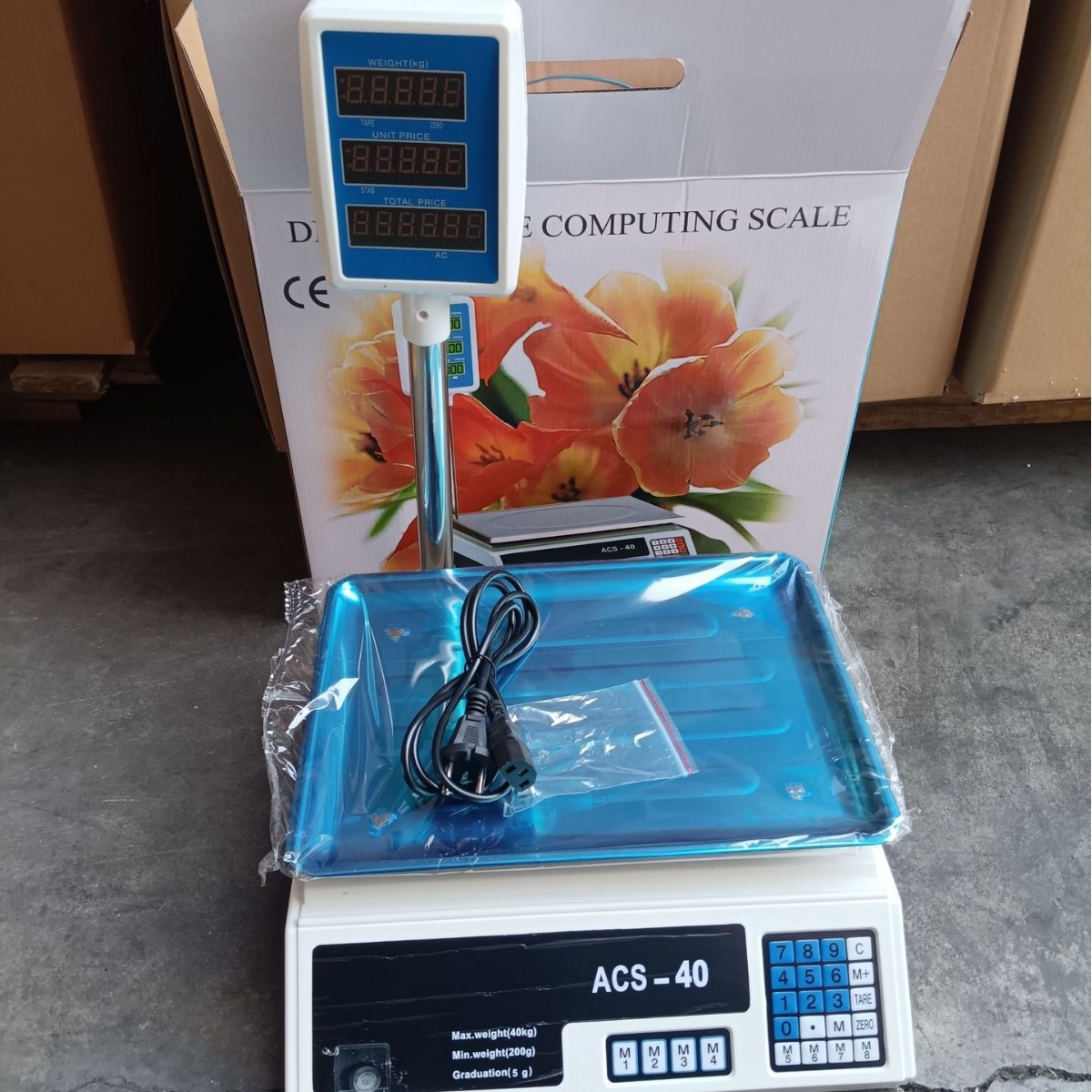 24 llaves brazo vertical 40 kg báscula electrónica báscula de mesa báscula de exportación báscula de frutas báscula de comercio exterior con cargador