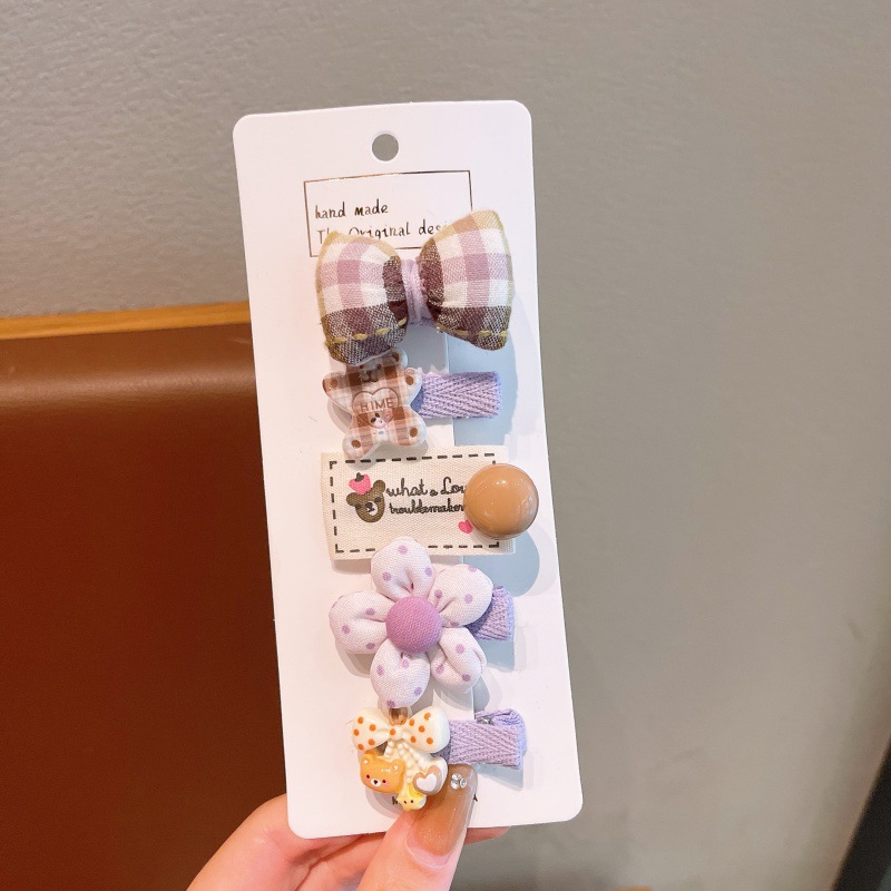 Clipper de cabello de dibujos animados para niños coreanos, niñas lindas flores, arco de cabello para bebés, tocadillos para niñas, joyas para el cabello no lastimas