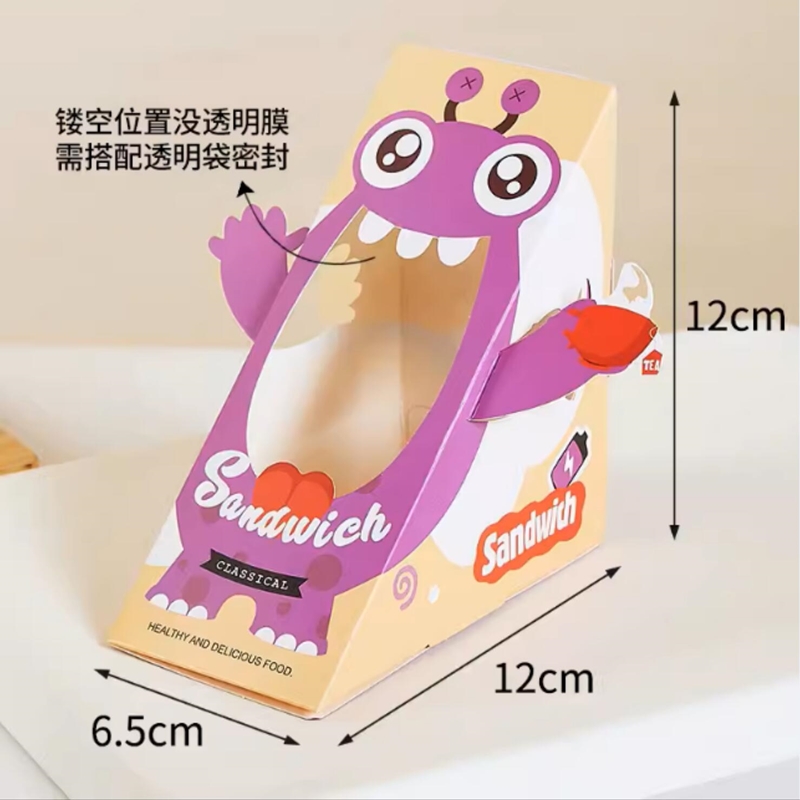 almohadilla de embalaje de sándwich fácil de desgarrar almohadilla transparente desechable para pastel triangular horneado envasado de pan almohadilla de soporte interior