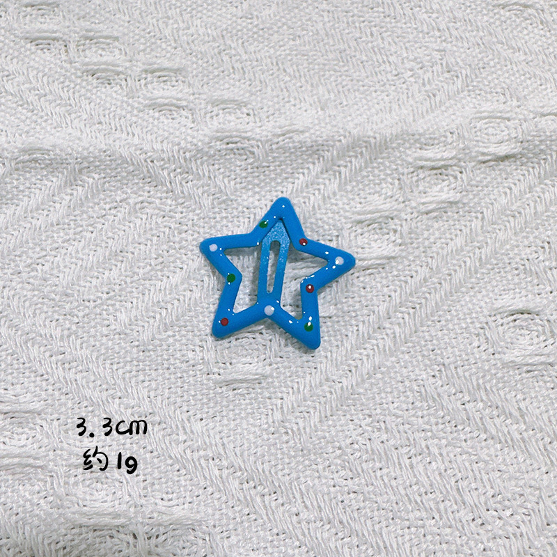 SKU图_波点星星发夹中蓝色SL-60025