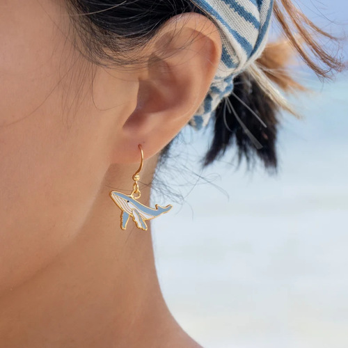 European and American cross-border supply Halloween cartoon earrings trendy cool funny personality whale fashion versatile ear hooks for women