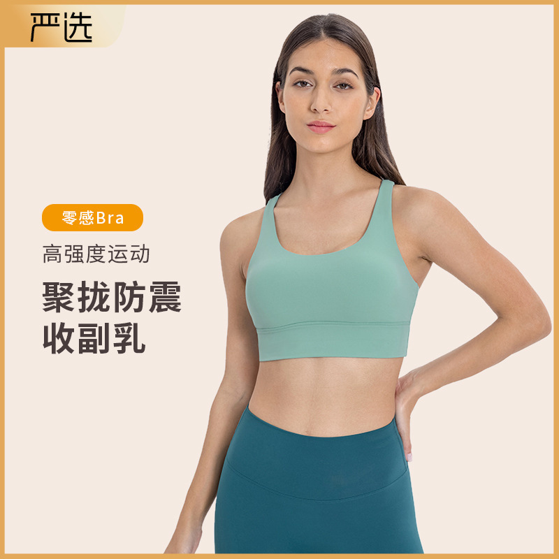 Cross-Border Hot-Selling Sports Bra for Women, Shock-Proof Push-Up Intimates, Cross-Beautiful Back, High-Intensity Yoga Vest Dw002