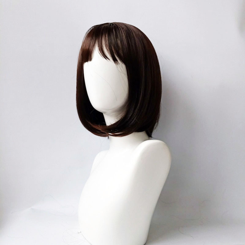 Europa y los Estados Unidos exportan peluccas de mujer hombro Bobo cabeza de fibra química completa franjas de cabello corto cubierta de cabello completo