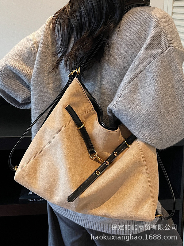 双肩包包女式2025年秋冬复古美拉德单肩包大容量托特包通勤斜挎包|undefined