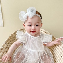 韓國3-12個月女寶寶蝴蝶結公主頭花嬰幼兒童百天周歲發帶寶寶發帶