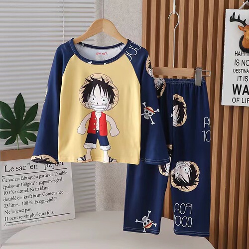Amazon children's clothing wholesale Christmas cartoon print children spring and autumn long-sleeved suits boys and girls home wear summer