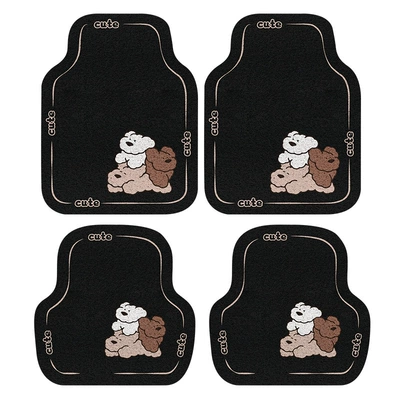 the Car, Universal Decorative Wear-Resistant — Ayaqaltılar (Kovriklər) - 4562cm4549cm-2-pieces-of-silk-circle-in-the-front-row-2-pieces-in-the-back-row-colorful-silk-circle-happy-dog-2-in-front-and-2-in-back