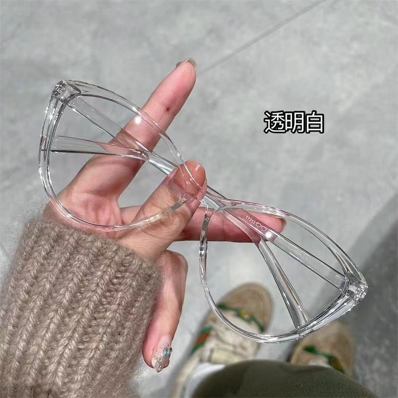 アメリカンキャットアイべっ甲色メガネフレーム近視メガネ超軽量レトロ学生ノーメイク神器小顔効果プレーンメガネ