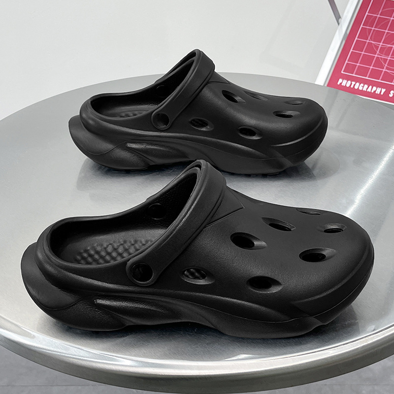 Verano piso grueso sensación de mierda jardín agujero zapatos zapatillas de hombre tamaño transfronterizo jardín zapatillas frías al aire libre transpirables zapatos de playa