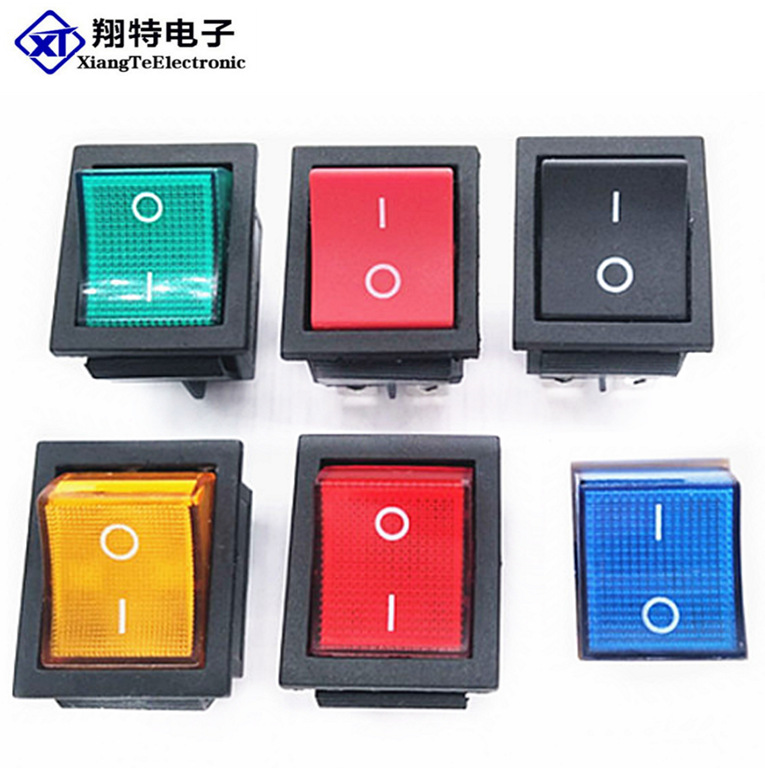 直供KCD4 4脚 6脚 2档 3档船型开关 带灯 不带灯 铜触点 银触点