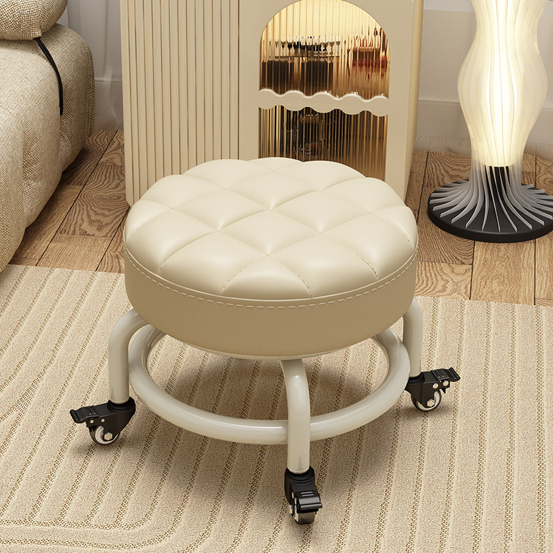 Universal wheel small stool household roller skating small bench living room dormitory pulley low stool with baby toddler chair beautiful seam wiping floor