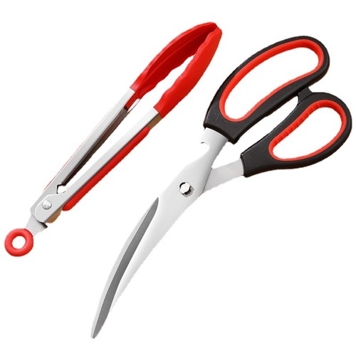 Korean-style BBQ scissors, detachable barbecue shears, barbecue clips set, kitchen scissors, stainless steel, detachable, easy to clean, wholesale