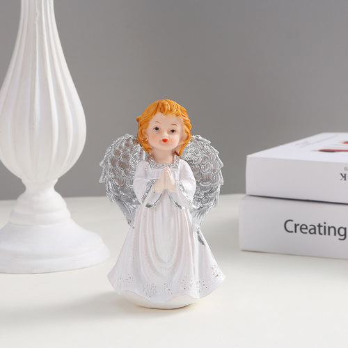 Creative American Cute Girl Elf Angel Statue Study Living Room Desktop Resin Crafts Birthday Gift