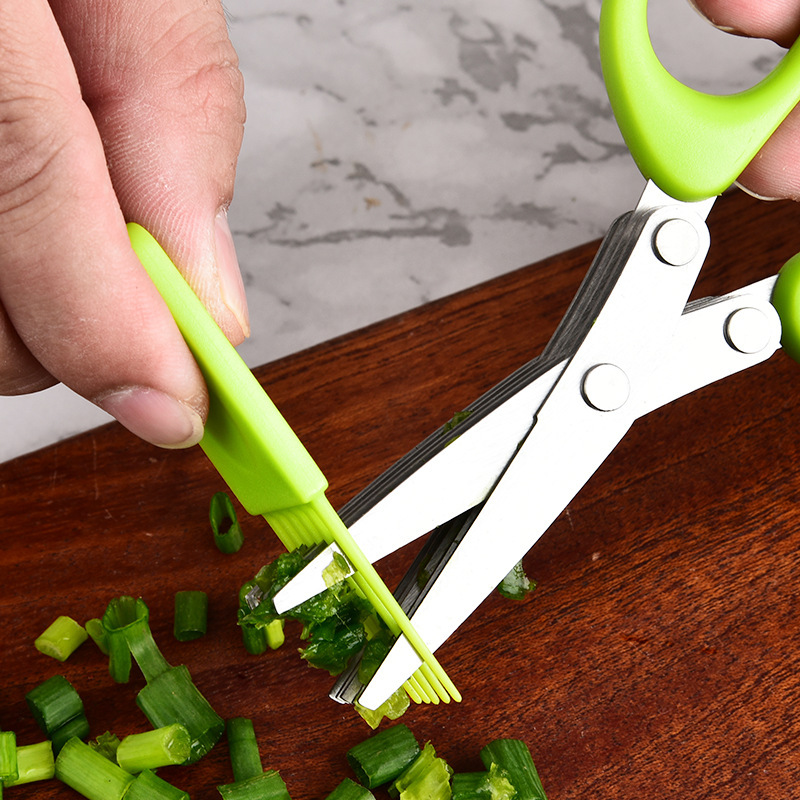 2026 nuevas tijeras de cocina de acero inoxidable multicapa multifuncional tijeras de cebolla de tres o cinco capas creativas tijeras de verduras domésticas