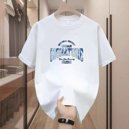 Short-sleeved t-shirt men's printed short-sleeved high-quality American fashion brand loose short-sleeved men's cross-border foreign trade t-shirt