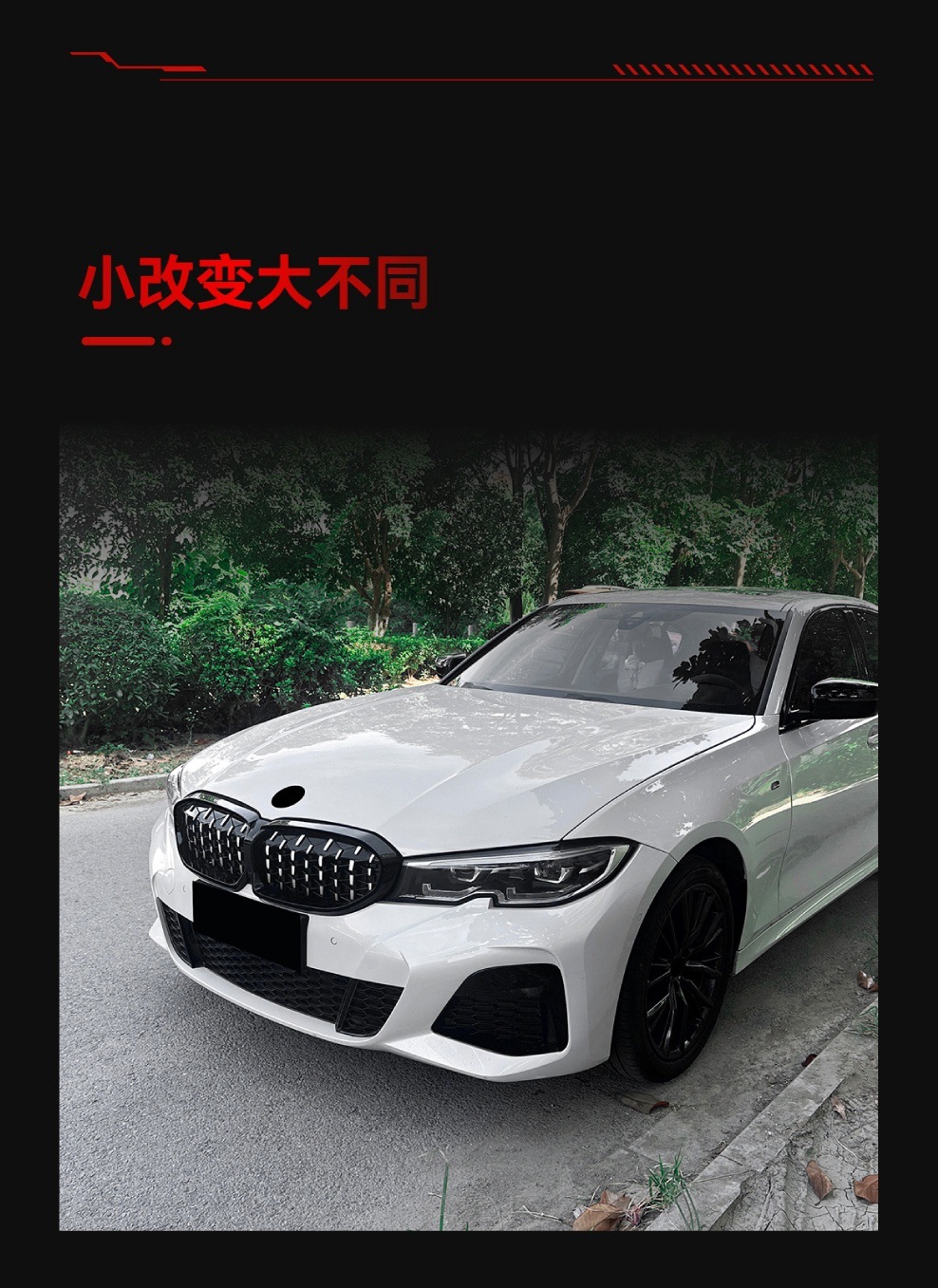 Suitable for 2019-2022 Bmw Bmw 3 Series G20 G21 G28 Starry Silver Black Streamer Grille Modification Parts