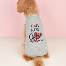 新款狗狗小猫咪独立日GOG BLESS印花背心上衣宠物衣服大型犬服饰