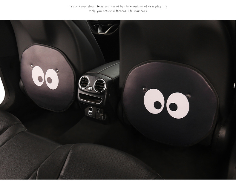 Big-Eyed Little Coal Ball Cute Cartoon Car Seat Back Anti-Kick Pad, Car Seat Back Anti-Dirt and Anti-Stain Pad