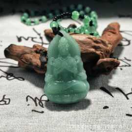 天然和田玉观音吊坠火焰观音挂件清水玉牌玉坠男女款直播毛衣链