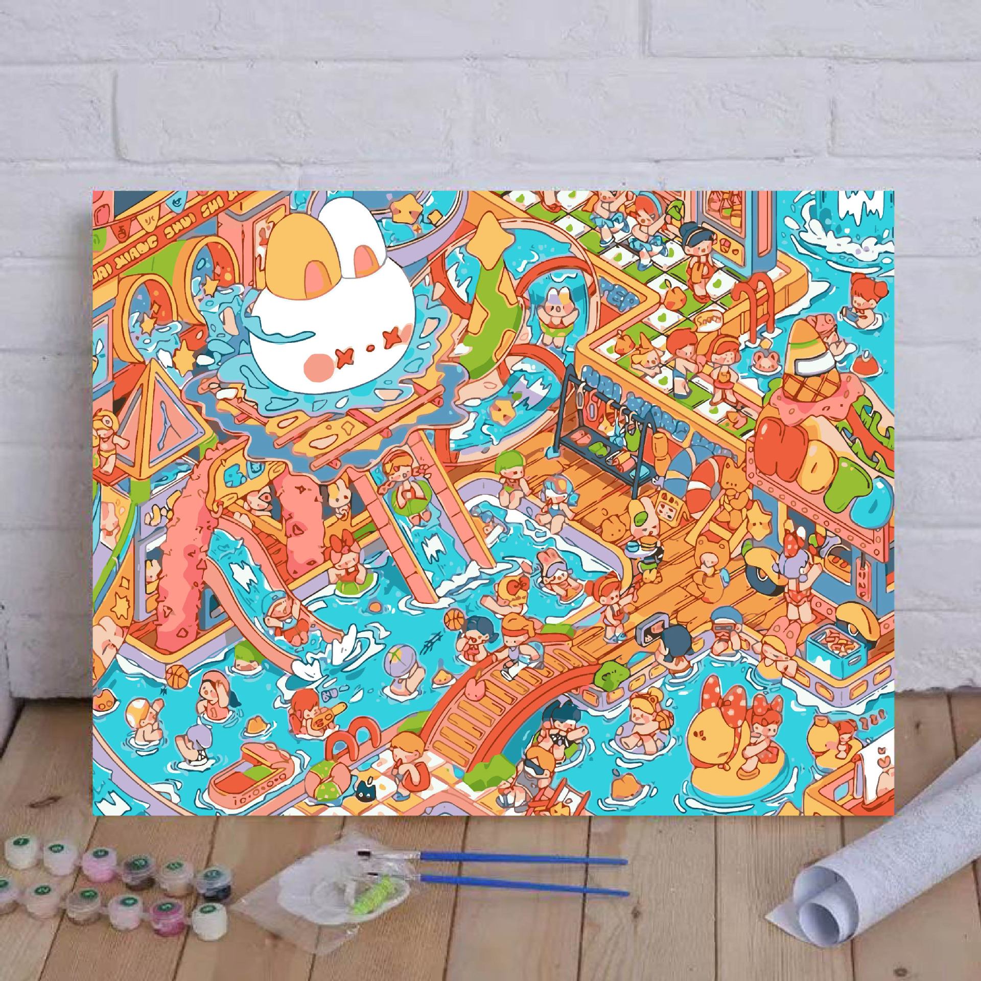 Diy pintura al óleo digital Leek Fragrance Town serie de colección de autenticidad encantadora pintura decorativa de relleno de mano cálida