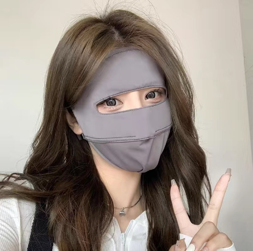 풀페이스 자외선 차단 마스크-다크그레이-1개