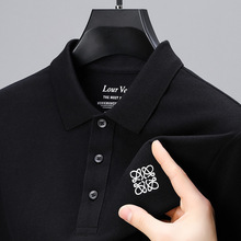 2025夏新款男士短袖T恤衫 休闲重磅全棉翻领男上衣 一件代发R8856