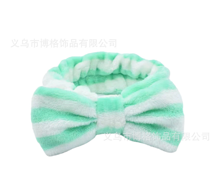 Franela rayas creativas para mujeres lavarse la cara rojo prensar el cabello mariposa cinturón de cabello maquillaje universal simple banda de cabeza