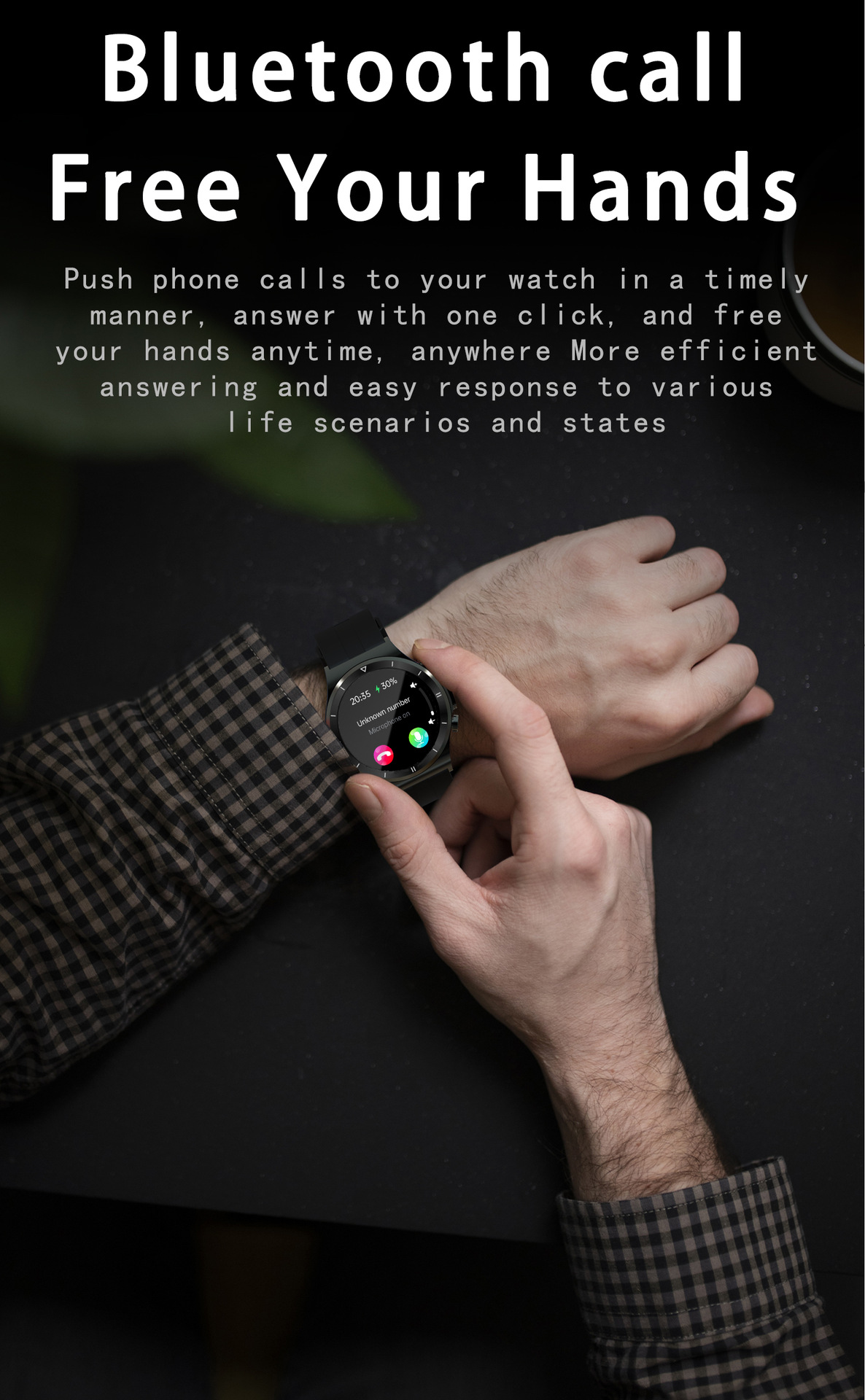 Smartwatch T30 da 1,39 pollici Chiamata Bluetooth Frequenza cardiaca ECG_voghion.com