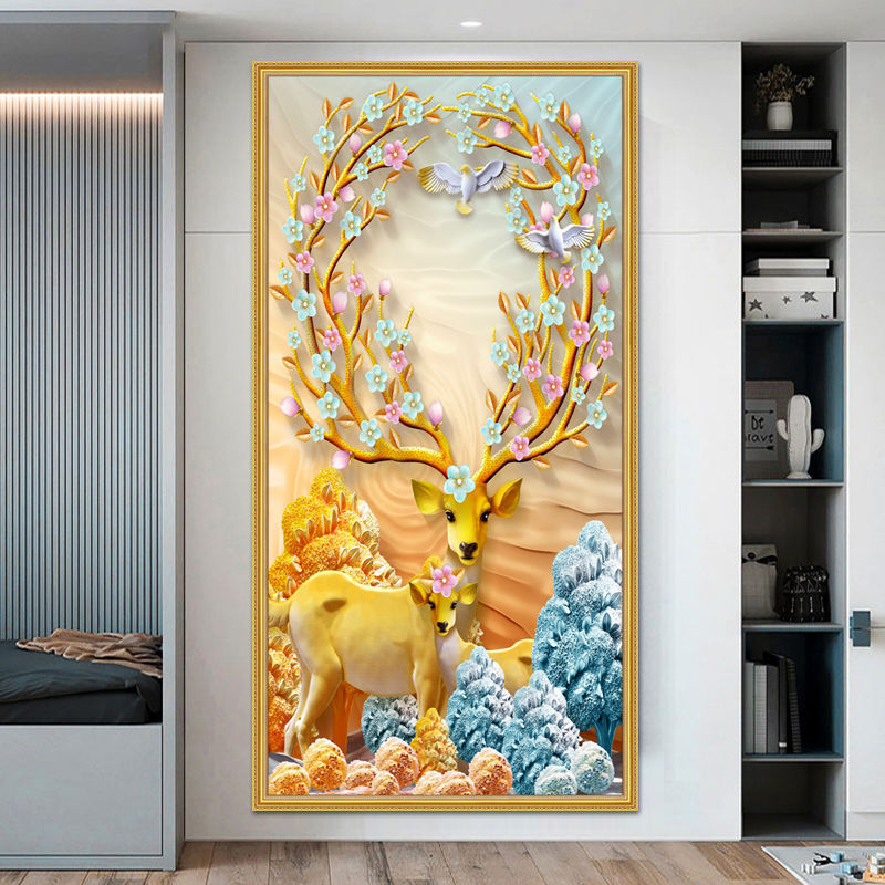 玄关装饰画客厅卧室竖版入户挂画现代简约轻奢走廊过道家居壁画|undefined