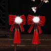 Hairgrip with bow, hairpins with tassels, children's hair accessory, red Hanfu, Chinese style