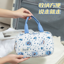 新款褶皱三层化妆包便携外出化妆品收纳包可爱小熊旅行分区洗漱包