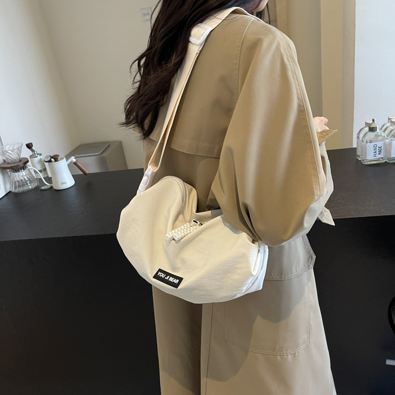 Casual Trendy Wide Shoulder Strap Crossbody Bag Cloth Bag Women's 2025 New Trendy Fashionable Simple All-Match Niche Small Bag for Men