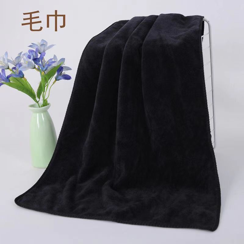 Strong Absorbent Hair Dye Haircut Resistant Black Thickened Non-Shedding Face Bath Towel_voghion.com