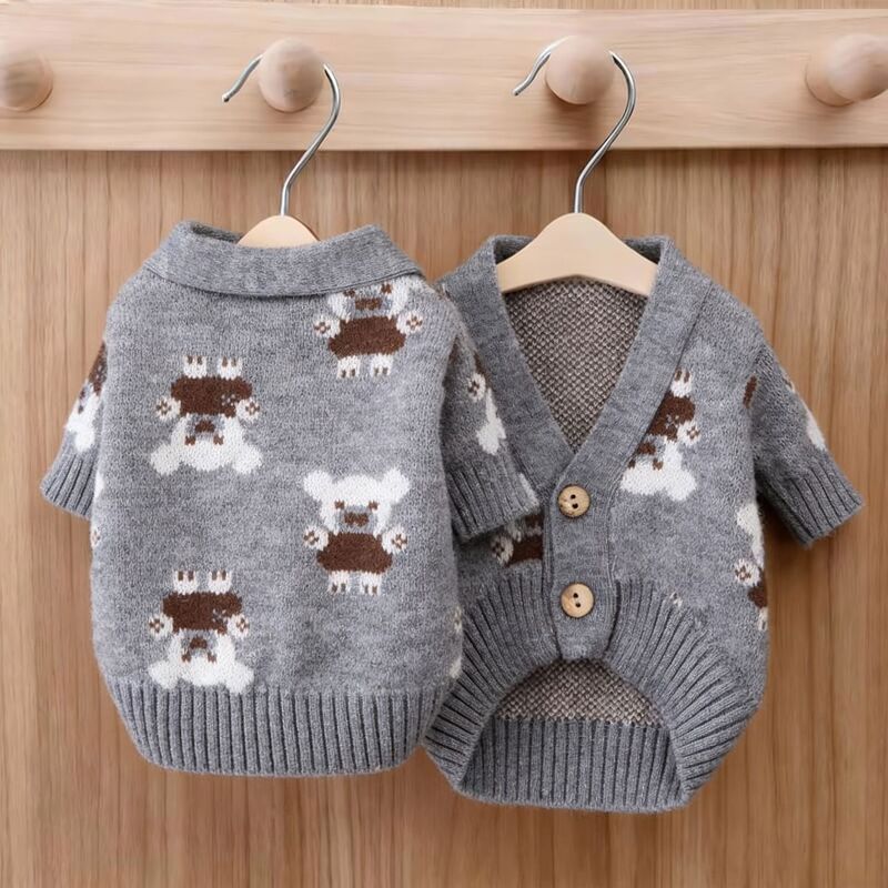 Dog Autumn and Winter Sweater Cardigan Bears Fadou Schanery Bomei Small Dog Cat Pet Clothes Trend Dog Autumn and Winter Sweater Cardigan Bears Fadou Schanery Bomei Small Dog Cat Pet Clothes Trend